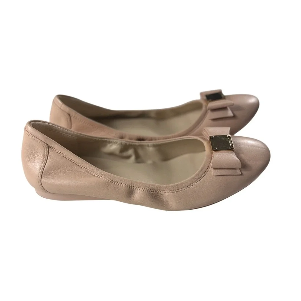 Cole Haan Tali Bow Ballet Flats Canyon Rose Pink Leather D43670 Womens 10.5 B